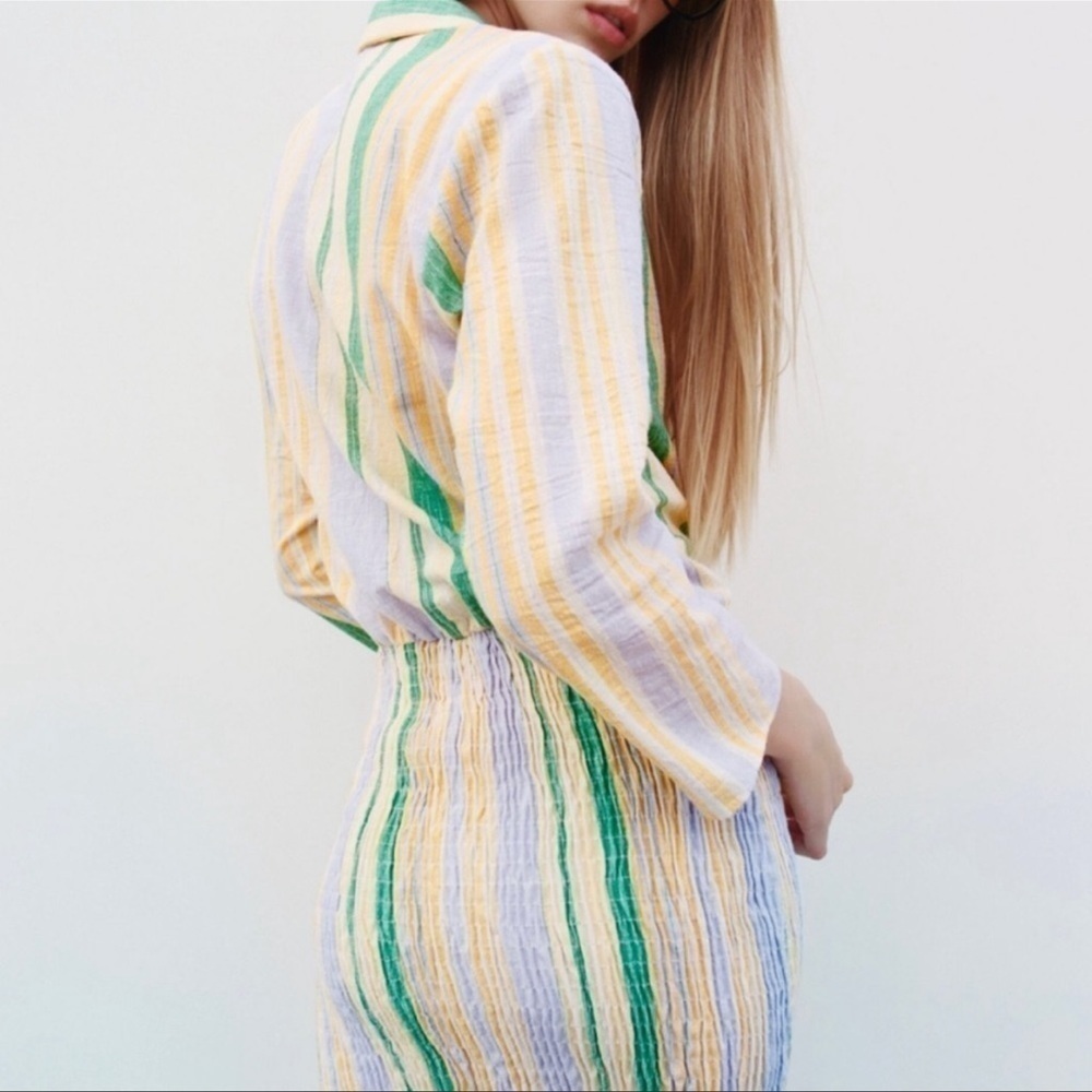 NWT Zara Pastel Striped Smocked Mini Dress "The Valery Dress" Blogger Favorite - Picture 4 of 12